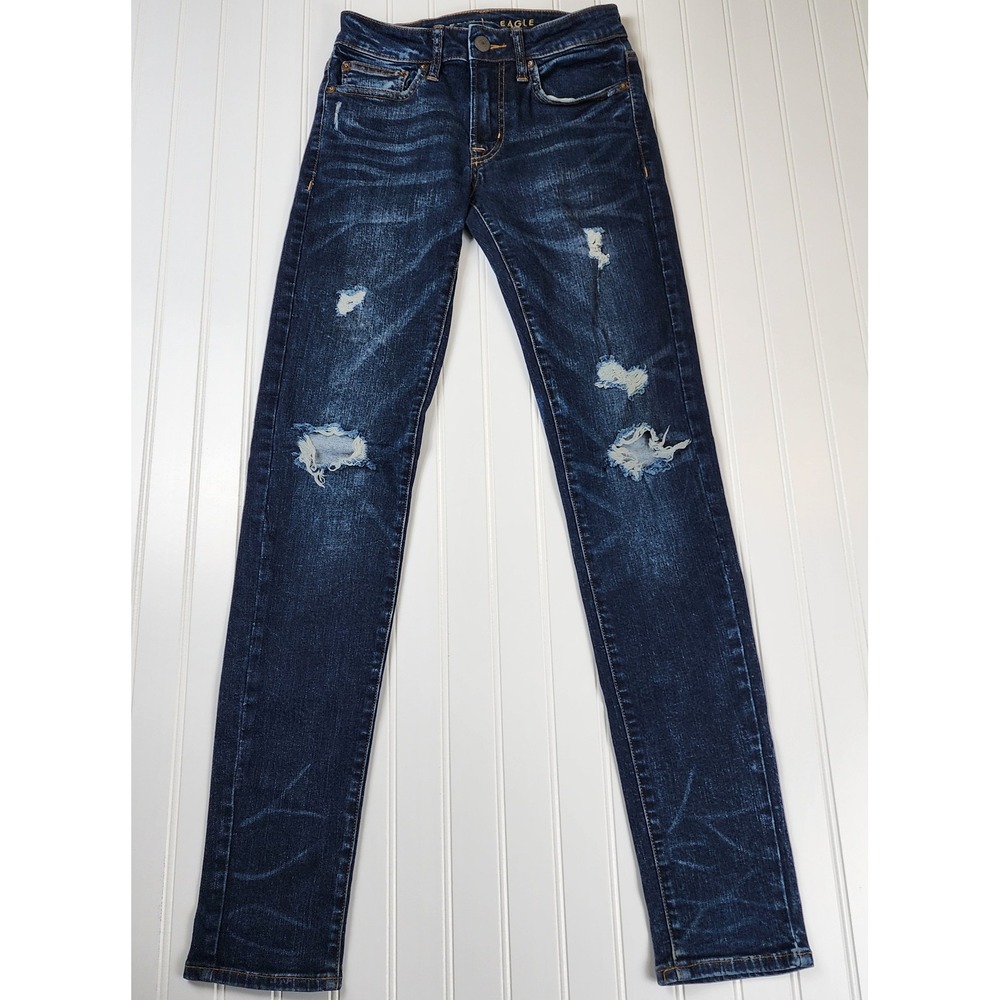 Men's Distressed Blue Jeans